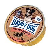HAPPY DOG паштет для собак (ТЕЛЯТИНА, ИНДЕЙКА), 125 г