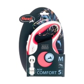 Рулетка COMFORT M (5 м, до 25 кг) ремень, красный, FLEXI