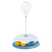 Игрушка-кормушка WOGY d=8 см на пружинке h=33 см, основание-трек d=21,5 см с мячиками 2 шт d=4 см для кошек 