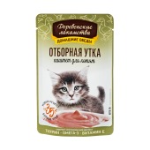 ДЕРЕВЕНСКИЕ ЛАКОМСТВА паштет для кошек и котят "Домашние обеды" (ОТБОРНАЯ УТКА), 70 г