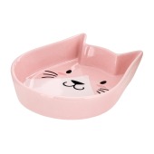 Миска керамическая ГОЛОВА КОТА 2 ( 15 * 13 * 3 см) розовая