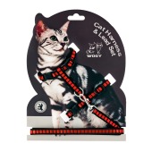 Набор WOGY поводок (120 * 1 см)+шлейка для кошек, микс