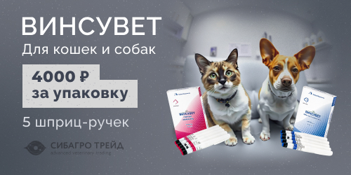 ВИНСУВЕТ для кошек и собак 4000 руб за упаковку (5 шприц-ручек)