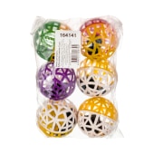 Мячик сетчатый с бубенчиком и мехом, 6 шт, ЗООНИК