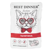 BEST DINNER Exclusive мусс сливочный для кошек и котят (ТЕЛЯТИНА), 85 г