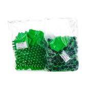 Бирка двойная СКС (61 * 80 мм) зеленая, металлический наконечник (под щипцы СКС с иглой), 100 шт