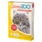 Лакомство ДОКТОРZOO для кошек СО ВКУСОМ СЫРА и биотином, 90 табл