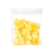 Бирка двойная СКС (35 * 32 мм) жёлтая без номера (под щипцы СКС без иглы), 200 шт