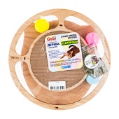 Игровой трек для кошек Круг с шариками и когтеточкой из гофрокартона