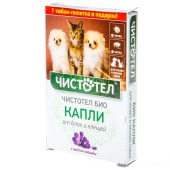 ЧИСТОТЕЛ БИО капли с лавандой для кошек и мелких собак, 1 пипетка