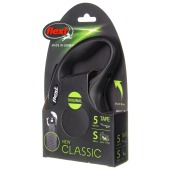 Рулетка CLASSIC S (5 м, 15 кг) ремень, чёрный, FLEXI