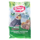 HAPPY JUNGLE корм для средних попугаев при линьке, 500 г