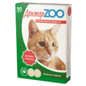 Лакомство ДОКТОРZOO для кошек ЗДОРОВЬЕ И КРАСОТА с L-карнитином и таурином, 90 табл