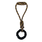 Игрушка WOGY канатная Кольцо с ручкой 37 см, для собак, микс