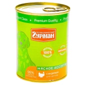 ЧЕТВЕРОНОГИЙ ГУРМАН мясное ассорти для щенков (ИНДЕЙКА), 340 г