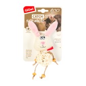 Заяц с плетёным мячиком с колокольчиком, 8 см, GIGWI