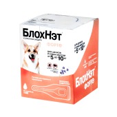 БЛОХНЭТ ФОРТЕ капли для собак массой от 5 до 10 кг, 1 мл, упаковка 10 блистеров
