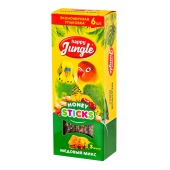 HAPPY JUNGLE палочки для птиц, медовый микс, 6 шт, 180 г (Мятая упаковка)