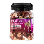 Лакомство ГРАЦИЯ сушёное куриное мясо на яблоке для собак, 750 г, GREENQZIN