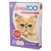 Лакомство ДОКТОРZOO для кошек СО ВКУСОМ ЛОСОСЯ и биотином, 90 табл