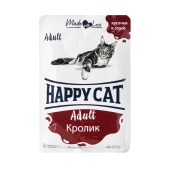 HAPPY CAT пауч для кошек (КРОЛИК), 85 г.