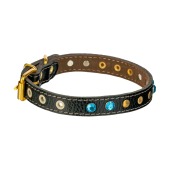 Ошейник №17 кожаный (ПОДКЛАД, УКРАШЕННЫЙ), ЧК