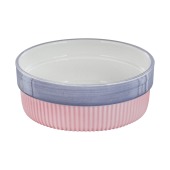 Миска WOGY (d=16,5 см, h=6,5 см) для животных, керамическая с силиконовым основанием, микс, 850 мл