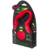 Рулетка CLASSIC M (5 м, 25 кг) ремень, красный, FLEXI