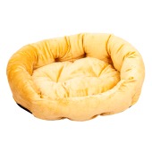 Лежанка PUMA овальная пухлая с подушкой БЕЖЕВЫЙ (50 * 40 * 16 см)