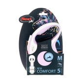 Рулетка COMFORT M (5 м, до 25 кг) ремень, розовый, FLEXI