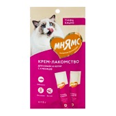 МНЯМС лакомство-крем с тунцом кацуо для кошек, 4 шт по 15 г