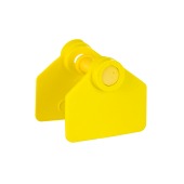 Бирка двойная СКС (56 * 58 мм) жёлтая без номера (под щипцы СКС без иглы), 100 шт