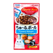 INABA Ciao Ball шарики с кремовой начинкой (ТУНЕЦ КАЦУО), 3 шт по 10 г