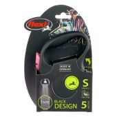 Рулетка BLACK DESIGN S (5 м, 15 кг) ремень, розовый, FLEXI