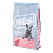 ALPHAPET MENU для взрослых кошек (ГОВЯДИНА), 1,5 кг.