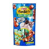 INABA Churu Bee запеченные трубочки с куриным филе и тунцом кацуо для кошек, 3 шт по 10 г
