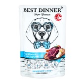 BEST DINNER SUPER PREMIUM пауч для собак и щенков рубленое мясо (ГОВЯДИНА, ОВОЩИ), 340 г