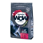 ALPHAPET WOW для взрослых домашних кошек и котов (ГОВЯДИНА, ПЕЧЕНЬ), 1,5 кг