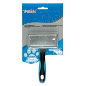 Пуходёрка металлическая с каплей средняя, ручка: пластик + резина, DeLIGHT