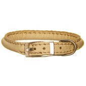 Ошейник кожаный CORD (КРУГЛЫЙ) цветной, d 0.5 см, пряжка 1 см, 22 - 26 см