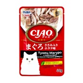 INABA Ciao Pouch пауч для кошек (ТУНЕЦ МАГУРО, КУРИНОЕ ФИЛЕ, МОРСКОЙ ГРЕБЕШОК), 40 г