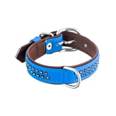 Ошейник цветной с украшением стразы 2 ряда 20/320