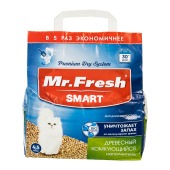 Наполнитель MR. FRESH SMART для длинношёрстных кошек, комкующийся, древесный, 4,5 л