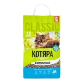 Наполнитель КОТЯРА комкующийся классический, 20 л, 8,4 кг