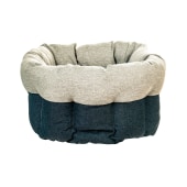 Лежак круглый пухлый с подушкой СЕРЫЙ серия NAVY (49 * 49 * 30 см), ДАРЭЛЛ