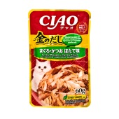 INABA Kinnodashi пауч для кошек (ТУНЕЦ, ГРЕБЕШОК В ЖЕЛЕ), 60 г