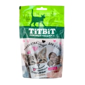 TITBIT лакомство хрустящие подушечки для кошек с паштетом из говядины, 100 г