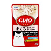 INABA Ciao Pouch пауч для кошек (ТУНЕЦ МАГУРО, КУРИНОЕ ФИЛЕ, КАЦУОБУСИ), 40 г