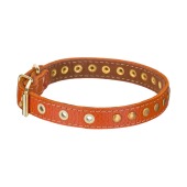 Ошейник №17 кожаный (ПОДКЛАД, КЛЁПАННЫЙ), ЧК