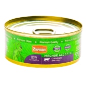 ЧЕТВЕРОНОГИЙ ГУРМАН мясное ассорти для собак (ПЕЧЕНЬ), 100 г